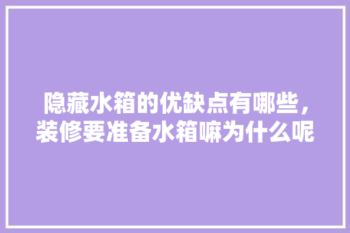 隐藏水箱的优缺点有哪些，装修要准备水箱嘛为什么呢。 隐藏水箱的优缺点有哪些，装修要准备水箱嘛为什么呢。 家居装饰
