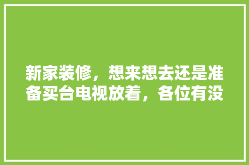新家装修，想来想去还是准备买台电视放着，各位有没有什么推荐呀，装修前的准备买什么东西。 新家装修，想来想去还是准备买台电视放着，各位有没有什么推荐呀，装修前的准备买什么东西。 家居装饰