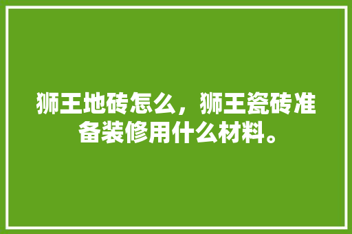 狮王地砖怎么，狮王瓷砖准备装修用什么材料。 狮王地砖怎么，狮王瓷砖准备装修用什么材料。 买房须知