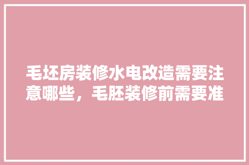 毛坯房装修水电改造需要注意哪些，毛胚装修前需要准备什么东西。 毛坯房装修水电改造需要注意哪些，毛胚装修前需要准备什么东西。 家居装饰