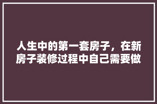 人生中的第一套房子，在新房子装修过程中自己需要做什么，房屋装修好要做什么准备工作。 人生中的第一套房子，在新房子装修过程中自己需要做什么，房屋装修好要做什么准备工作。 二手房