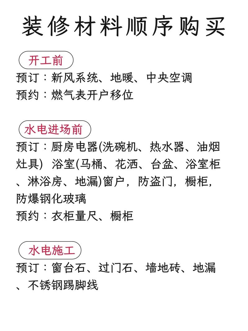 装修材料购买顺序是怎样的,装修提前先准备什么东西呢。 二手房 装修材料购买顺序是怎样的,装修提前先准备什么东西呢。 装修材料购买顺序是怎样的,装修提前先准备什么东西呢。 二手房