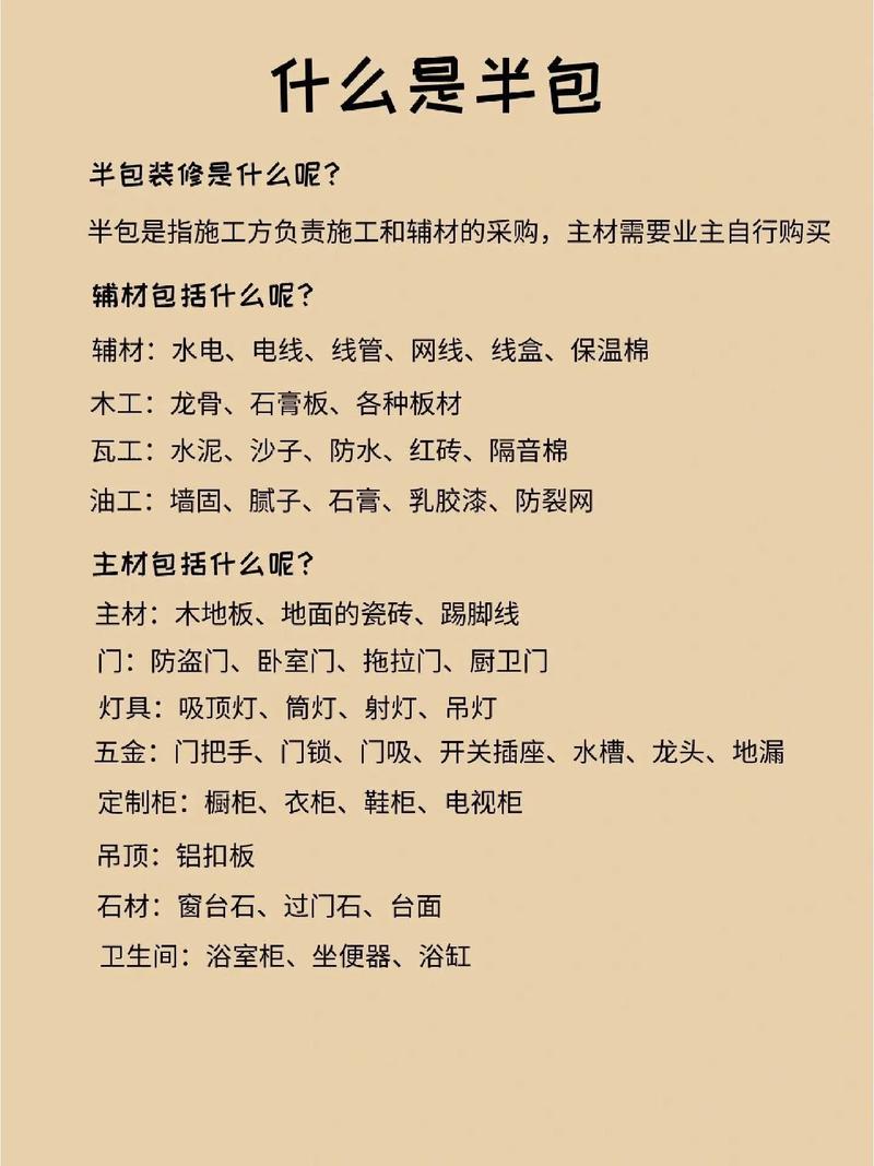 半包装修包括哪些项目,半包怎么收费,半包装修需要做什么准备工作。 家居装饰 半包装修包括哪些项目,半包怎么收费,半包装修需要做什么准备工作。 半包装修包括哪些项目,半包怎么收费,半包装修需要做什么准备工作。 家居装饰