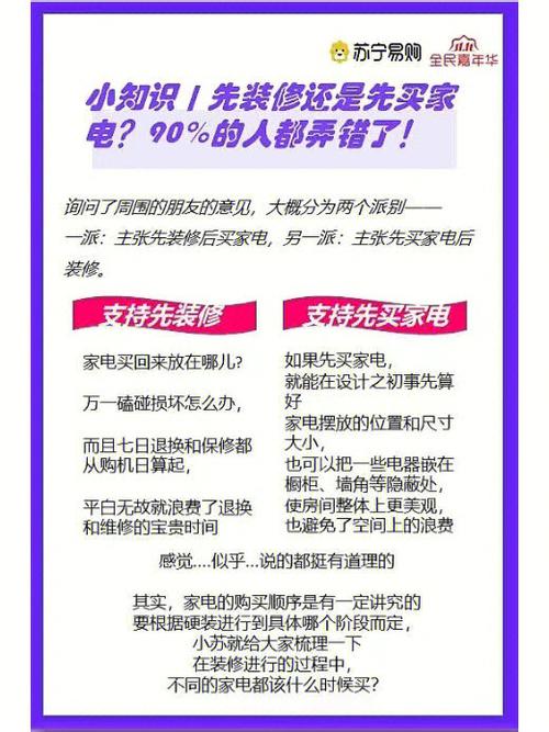 到底是应该先装修还是先买家电,家电装修准备什么材料好。 买房须知 到底是应该先装修还是先买家电,家电装修准备什么材料好。 到底是应该先装修还是先买家电,家电装修准备什么材料好。 买房须知